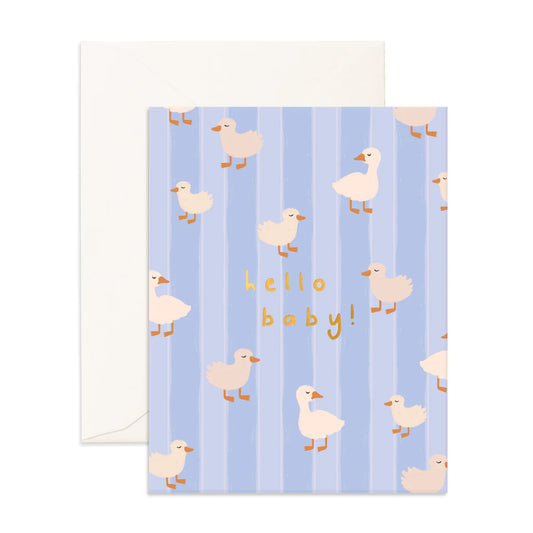 Product image of Hello Baby Ducks Blue Greeting Card