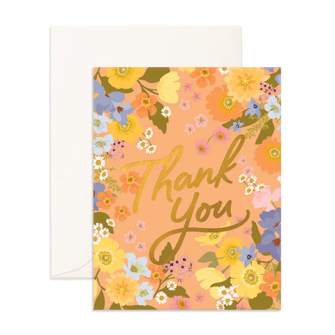 " Thank You Spring Florals " Greeting Card