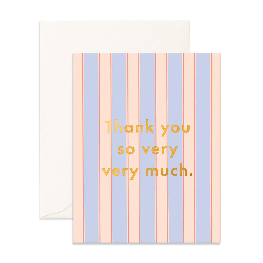 " Thank You Powder Stripe " Greeting Card