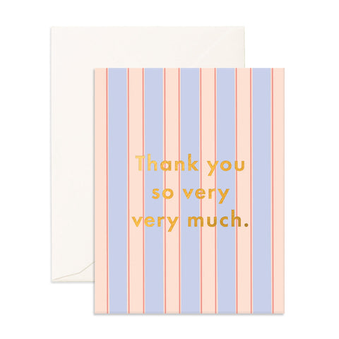 " Thank You Powder Stripe " Greeting Card