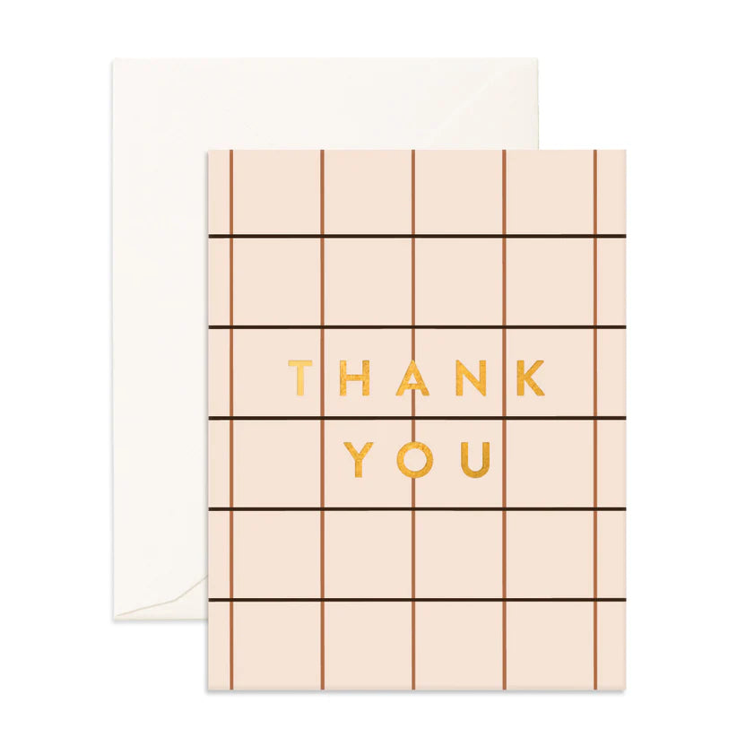 Product image of Thank You Cream Plaid Greeting Card