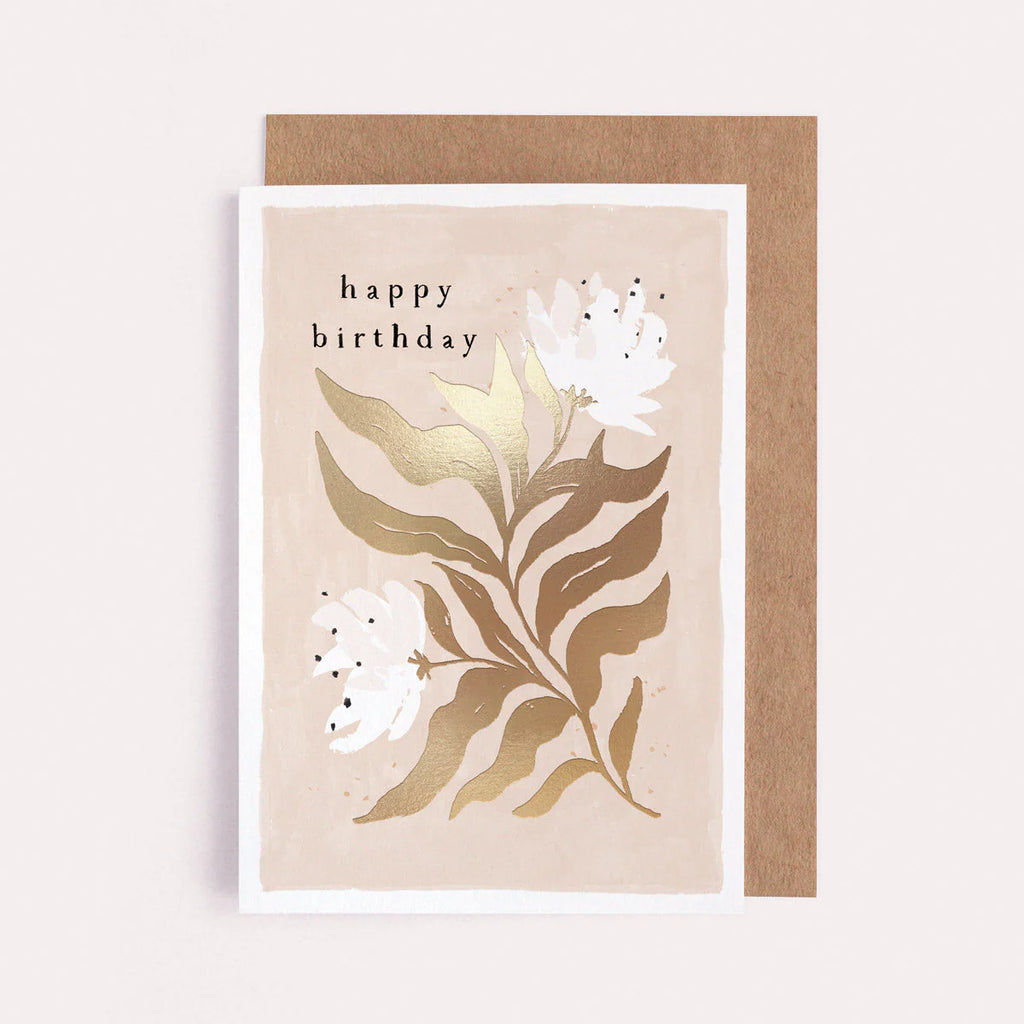 SERENE FLORAL BIRTHDAY CARD