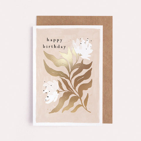 SERENE FLORAL BIRTHDAY CARD
