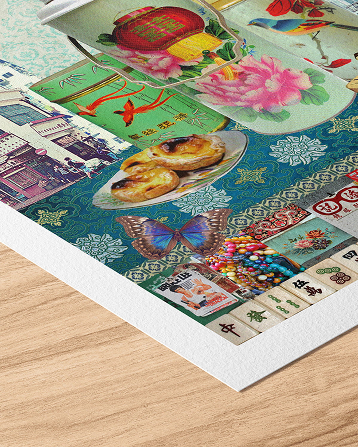 Etching paper print of Hong Kong Mahjong Artwork