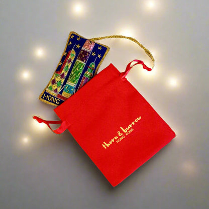 EMBROIDERED ORNAMENT : HK Skyline - Thorn and Burrow