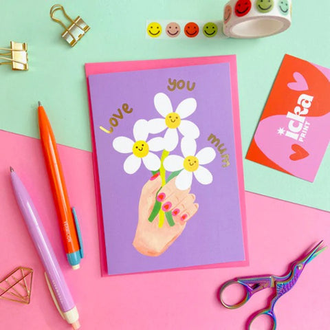 " Love You Mum Daisies " Greeting Card