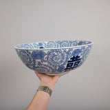Blue & White Ceramic Centerpiece Bowl