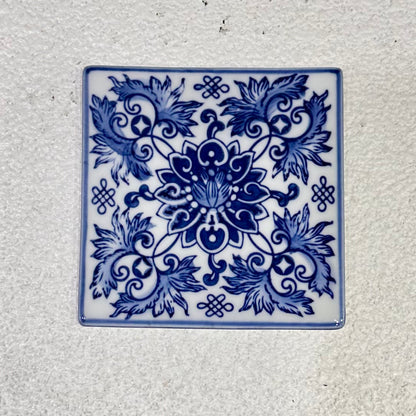 Blue & White Ceramic Tile Coaster