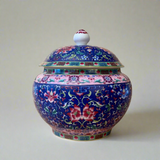 Royal Flora Pink & Dark Blue Bone China Soup Tureen with Lid