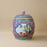 Royal Flora Teal & Pink Round Container with Lid