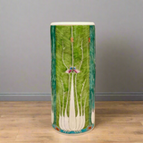 Chinese Hand-Painted Bok Choy Cabbage Leaf Ceramic Umbrella Stand