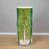 Chinese Hand-Painted Bok Choy Cabbage Leaf Ceramic Umbrella Stand