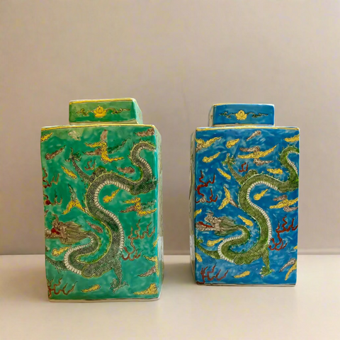 Phoenix Peranakan Ceramic Jar with Lid
