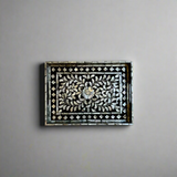 Floral Black & White Serving Tray