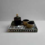 Floral Black & White Serving Tray