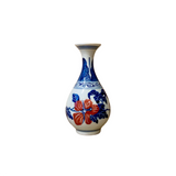 Chinoiserie Blue & White Mini Ceramic Vase