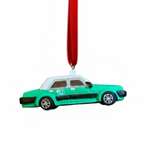 Taxi Hand Carved Wooden Ornament