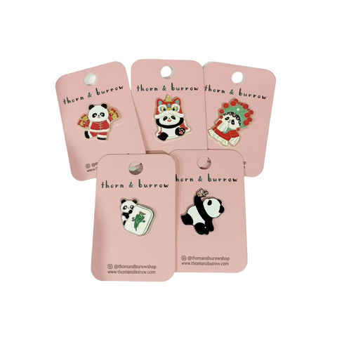 " Panda " T&B Enamel Pins