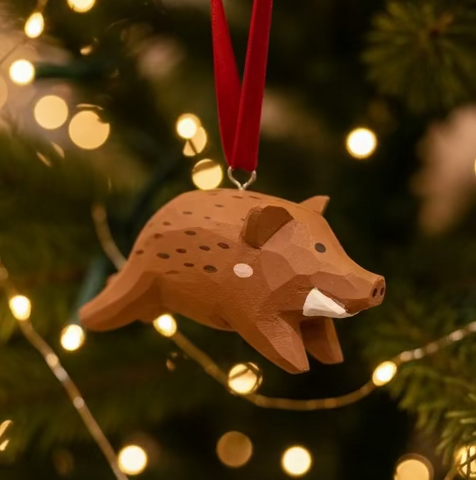 Boar Wooden Ornament