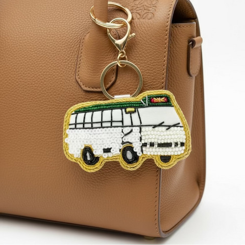 EMBROIDERED Bag Charm : Minibus