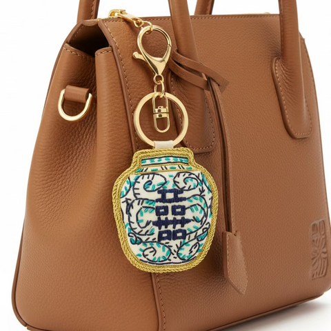 EMBROIDERED Bag Charm : Ginger Jar