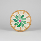 Woven Rattan and Ceramic Coasters Collection