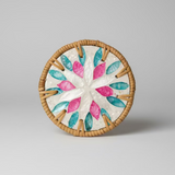 Woven Rattan and Ceramic Coasters Collection