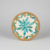 Woven Rattan and Ceramic Coasters Collection