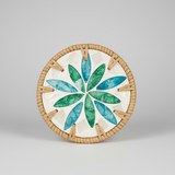 Woven Rattan and Ceramic Coasters Collection