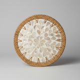 Woven Rattan and Ceramic Trivets Collection - Thorn and Burrow