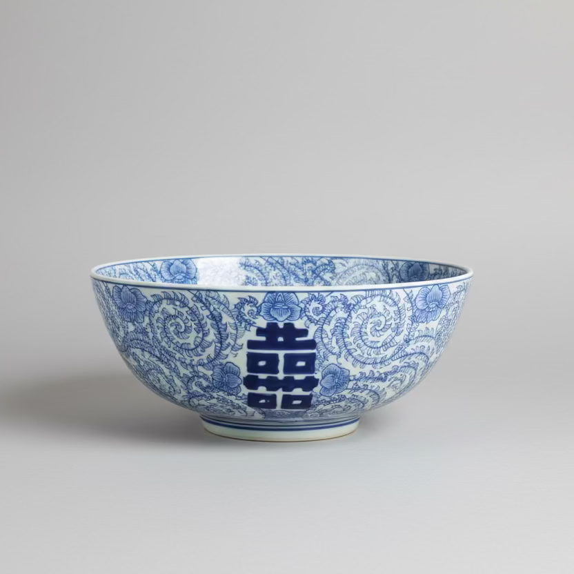 Blue & White Ceramic Centerpiece Bowl