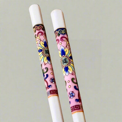 Royal Flora bone china chopsticks, pink