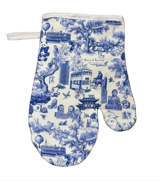 Hong Kong Chinoiserie Oven Glove - Thorn and Burrow