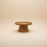 Woven Rattan Pedestal Stand - Thorn and Burrow