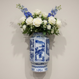 Blue & White Chinoiserie Wall Vase - Thorn and Burrow