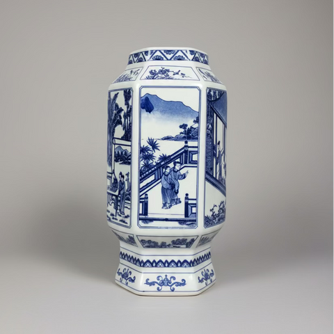 Blue & White Chinoiserie Wall Vase - Thorn and Burrow
