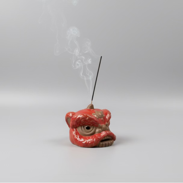 Lion Ceramic Incense Holder
