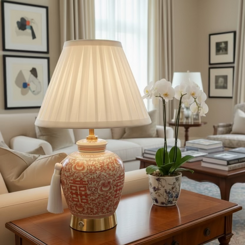 Coral Double Happiness Mini Rechargeable Lamp