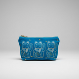 Velvet Lucky Cat Purse (Turquoise)