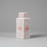 Floral Hexagon Ceramic Storage Jar with Lid