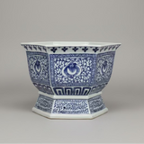 Blue & White Hexagon Planter Pot