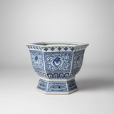 Blue & White Hexagon Planter Pot