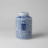 Blue & White Double Happiness Tea Jar