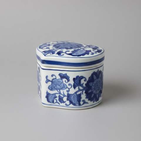 Ceramic Heart Shaped Trinket Box