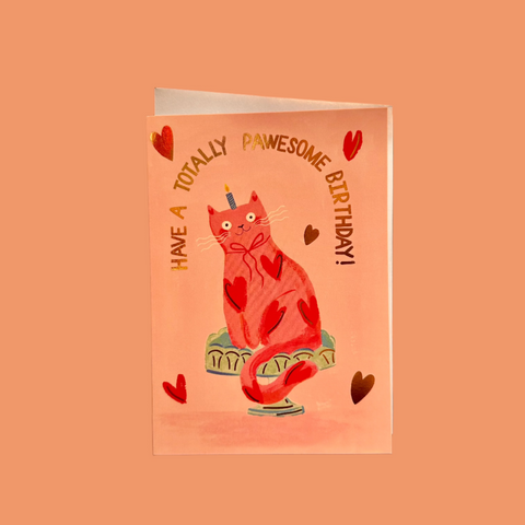 " Totally Pawesome Birthday! " Greeting Card