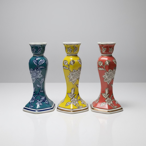 Floral Ceramic Candle Holder