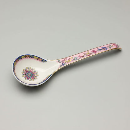 Royal Flora bone china spoon, pink