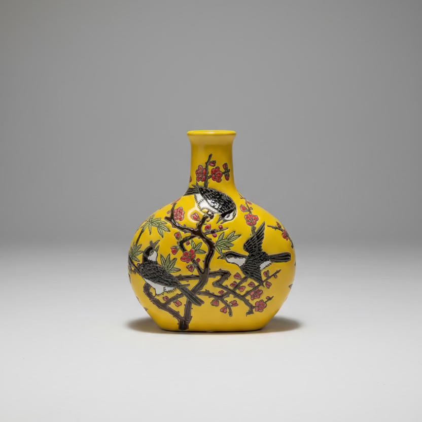 Birds and Blossoms Ceramic Vase