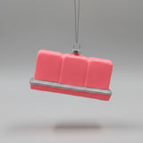 " Pink Mahjong Tiles " Asia Series Glass Hanging Ornament