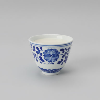 Blue & White Chinese Traditional Tea Cup with Candle